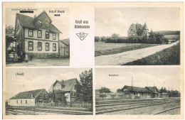 AK Gruß Aus Ildehausen, OT Von Seesen, Gasthof Zum Bahnhof, Saal Und Bahnhof 1928 - Seesen