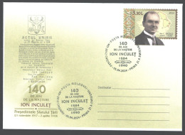 2024 , Moldova , Ion Inculeţ (1884-1940), President Of Sfatul Tarii (Council Of State Of Basarabia). 140th Anniversary - Moldova