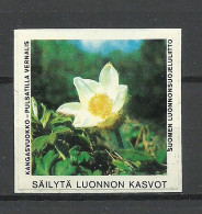 FINLAND FINNLAND Nature Preservation Blume Flower Advertising Propaganda Poster Stamp Vignette, Used, On Piece - Erinnophilie