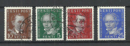 Estland Estonia 1938 Michel 138 - 141 O Gelehrte - Estonia
