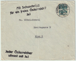 AUTRICHE / AUSTRIA - 1938 Anti-Anschluss Propaganda On Cover From BADEN Bei WIEN To WIEN (Vienna) - Cartas & Documentos