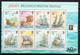 1er Feuillet Du Carnet Du Millénaire. Patrimoine Maritime : Bateaux - Jersey