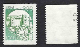 Italia 1981; Castelli D' Italia Lire 300 Da Distributore, Con Numeretto Al Retro. - 1981-90: Ungebraucht