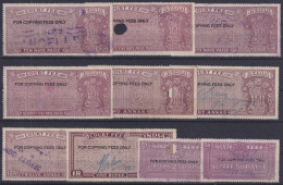 F-EX49338 INDIA REVENUE COURT FEE FOR COPYING FEES ONLY STAMPS LOT.  - Timbres De Service