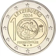 Pièce De 2 Euros Commémorative Luxembourg 2024 : Feiersteppler - Luxemburgo