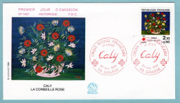 FDC France 1984 - Croix Rouge 1984 : Caly "La Corbeille De Roses YT 2345 - 06 Grasse - 1980-1989
