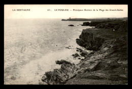 29 - LE POULDU - ROCHERS DE LA PLAGE DES GRANDS-SABLES - AU VERSO SPECIALITES PHARMACEUTIQUES HENRI PAILLE LA ROCHELLE - Le Pouldu