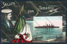 Taranto Città Saluti Da Marina Foto Cartolina MV5540 - Taranto