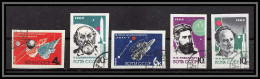 3455d Espace Space Russia Urss USSR Tsiolkovski 2802/2808 1964 Non Dentelé (Imperforate) Used 5 Stamps - Rusland En USSR