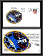 2986 Espace (space) Lettre (cover Briefe) USA Start Sts-90 Columbia Shuttle (navette) 17/4/1998 + Stickers (autocollant) - Etats-Unis