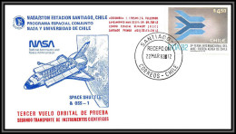 2886 Espace (space Raumfahrt) Lettre (cover Briefe) Chili (chile) Sts-3 Columbia Shuttle (navette) 22/3/1982 Start - Sud America