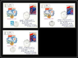 3598 Espace Space Lot 3 Lettres Cover Russia Urss USSR 3/4/1984 Intercosmos 5088/5090 Recommandé Registered - Verenigde Staten