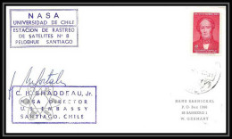 4679/ Espace Space Lettre Cover 23/6/1965 Signé Signed Nasa Estacion De Rastreo De Satellites N°8 Santiago Chili (chile) - Südamerika