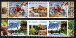 Serbia 2012 Europa CEPT Visit Besuche Monastery Frescos Nature Mountains Skiing, Middle Row MNH - Serbia