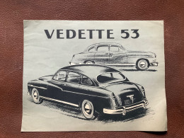(16) DOCUMENT’Commercial FORD  Vedette 53 - Automobilismo