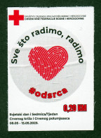 Bosnia And Herzegovina 2023 Red Cross Croix Rouge Rotes Kreuz, Tax Charity Surcharge Selfadhesive MNH - Bosnien-Herzegowina