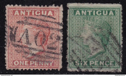 1867 ANTIGUA - SG N° 7 + N° 9 USED - Andere & Zonder Classificatie