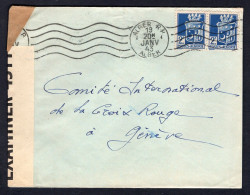 FRENCH ALGERIA Alger 1943 Censored Cover To Switzerland (p4090) - Covers & Documents