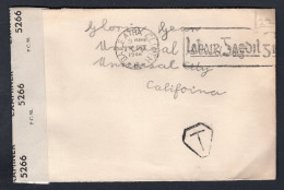 IRELAND 1944 Censored Cover To USA; Gloria Jean Actress, Hollywood. Postage Due Mark (p3652) - Brieven En Documenten