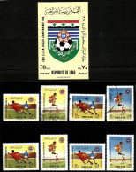 Stamps IRAQ (1968) 23rd International Military Football Championship  MNH/used + Miniature Sheet  SG 804-807 + MS808  CV - Irak