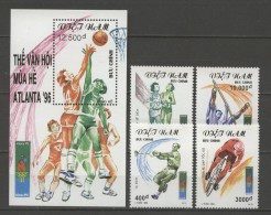 Vietnam Viet Nam MNH Perf Stamps & Souvenir Sheet 1995 : Summer Olympic Games In Atlanta 1996 / Basketball - Vietnam