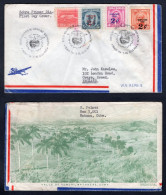 CUBA 1960 FDC Covert To England. ILLUSTRATED Advertising. Surcharged Stamps (p54) - Cartas & Documentos