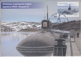 Russia 2023 The Project 955A Nuclear Submarine Borey-A STAMP MAXICARD - Militaria