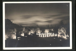 AK Stuttgart, Ausstellung Reichsgartenschau 1939, Nächtlicher Blick In Das Tal Der Rosen  - Expositions