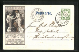AK Nürnberg, Bayerische Jubiläums-Landes-Industrie, Gewerbe- U. Kunstausstelung 1906, Dame Mit Zahnrad  - Expositions