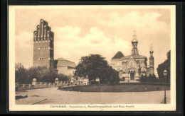 AK Darmstadt, Ausstellungsgebäude Und Russische Kapelle  - Expositions