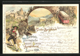 Lithographie Leipzig, Sächsisch-Thüringische Industrie & Gewerbe Ausstellung 1897, Tiroler Bergfahrt  - Esposizioni