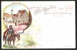 Lithographie Berlin, Gewerbe-Ausstellung 1896, Rathaus Vom Spandauer Thor Betrachtet  - Exhibitions