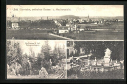 AK Bad Dürrheim, Ortsansicht, Donau- Und Neckarquelle  - Bad Dürrheim