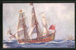Künstler-AK Segelschiff HMS Prince, Bei Wellengang  - Voiliers