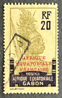 FRAGA0095U - Warrior - Overprinted AEF - 20 C Used Stamp - Afrique Equatoriale - Gabon - 1924 - Usati