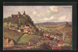 Künstler-AK Gerolstein, Ortsansicht Samt Burg Und Landschaft  - Gerolstein