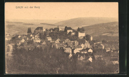 AK Daun, Blick Auf Ortschaft Mit Burg Aus Der Vogelschau  - Daun