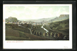 AK Gerolstein, Panorama Der Stadt Mit Kleinem Fluss  - Gerolstein