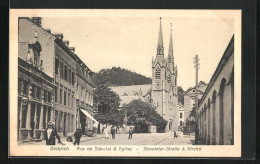 AK Diekirch, Staveloter Strasse Und Kirche  - Diekirch