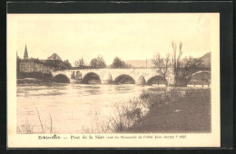 AK Echternach, Pont De La Sure, Orné Du Monument De L`abbé Jean Bertels  - Echternach
