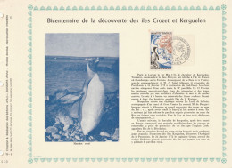 Feuillet PAC Bicentenaire De La Découverte Des Iles Crozet De Kerguelen - 72-2 - N° 1419/1500 Exemplaires - 1970-1979