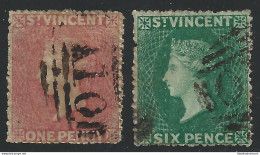 1861 ST. VINCENT - SG N° 1/2  2 Valori  USATI - Other & Unclassified