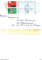 Suisse - Helvetia - Switzerland - Lettre Mi # 809-808x4-810 - Obli Zurich 1 - Pour Perrecy Les Forges - Lettres & Documents