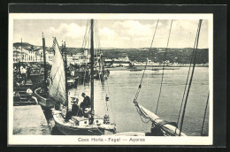 AK Caes Horta /Fayal Acores, Hafenpartie Mit Booten  - Açores