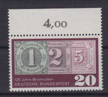 125 Jahre Briefmarken, Oberrandstück ** - Altri & Non Classificati