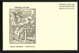 Künstler-AK Öffentliche Kunstsammlung Basel, Hans Holbein, Totentanz, Usstribung Ade Eve  - Begrafenis