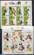 Nevis 1998 Mickey Mouse, Basketball 16v (2 M/s), Mint NH, Sport - Basketball - Art - Disney - Baloncesto