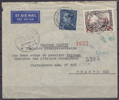 L. Par Avion Affr. N°430+PA6 Càd BRUXELLES-BRUSSEL /14-6-1938 Pour Ministre Plénipotentiaire Slavik à PRAGUE - Càpt Arri - Sonstige & Ohne Zuordnung