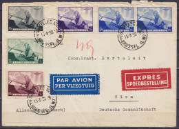 L. Exprès Par Avion Affr. N°466/70+469 Càd "BRUXELLES (QL) /15-3-1938/ BRUSSEL (LW)" Pour WIEN Deutsche Gesandtschaft (a - Lettres & Documents