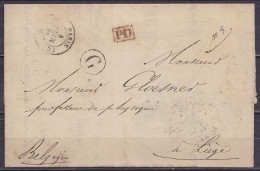 L. "Institut Impérial De France / Académie Des Sciences" Datée 30 Janvier 1853 De PARIS Càd PARIS /4 FEVR 1853 Pour LIEG - 1851-1857 Medaglioni (6/8)